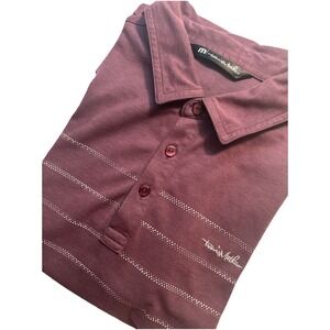 TRAVIS MATHEW GOLF POLO SHIRT L MAROON COTTON POLY STRETCH -PERFORMANCE
